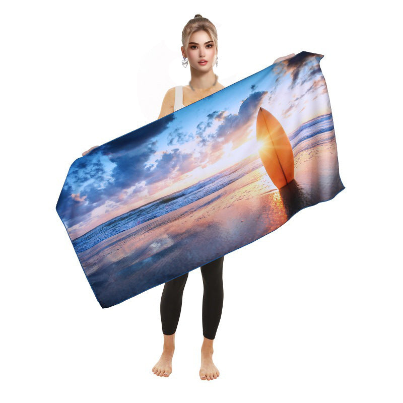 Damen Strandtuch mit buntem Flamingo-Design Brehn
