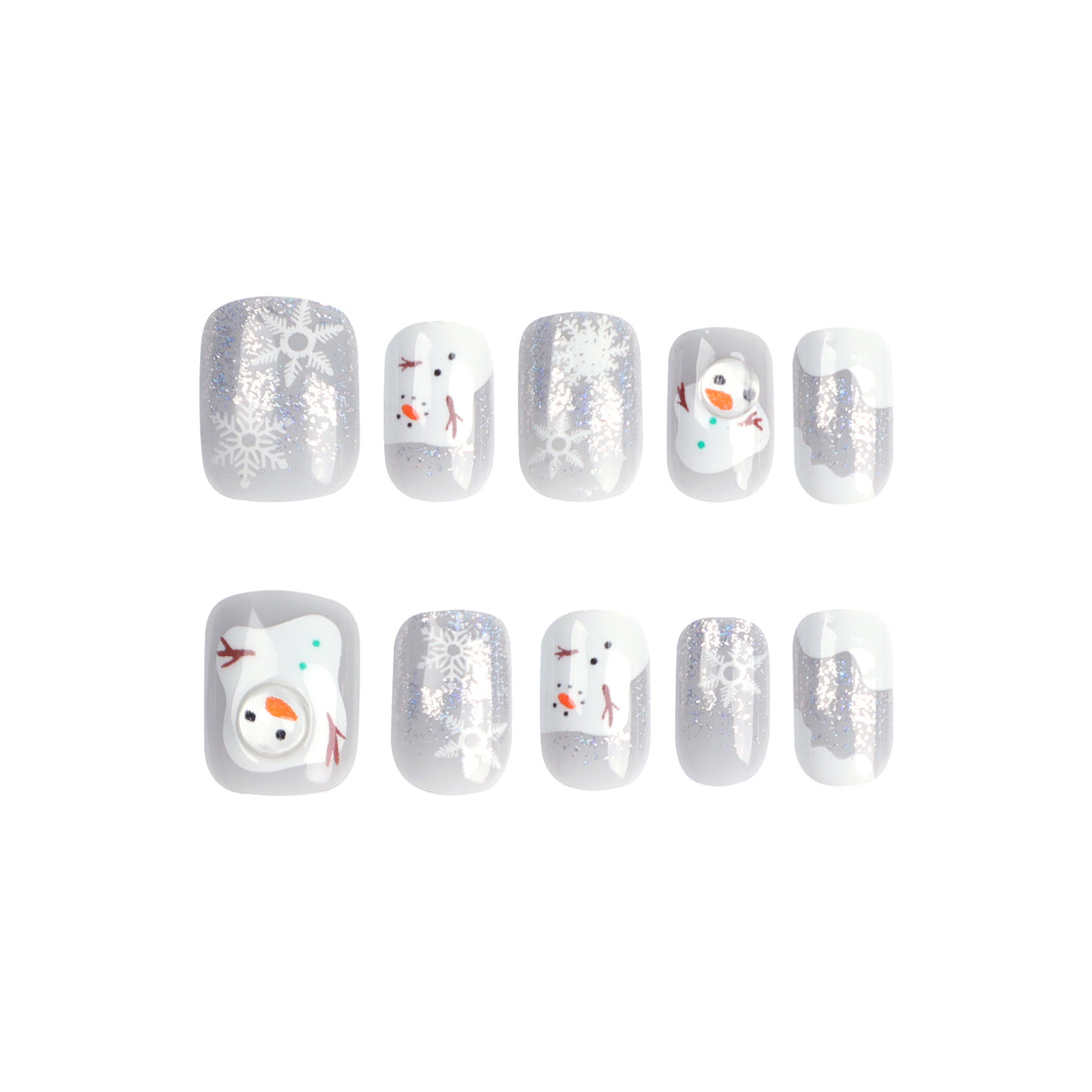 Kunstvolle Nagelkunst mit Schnee- und Weihnachtsmotiven Brehn