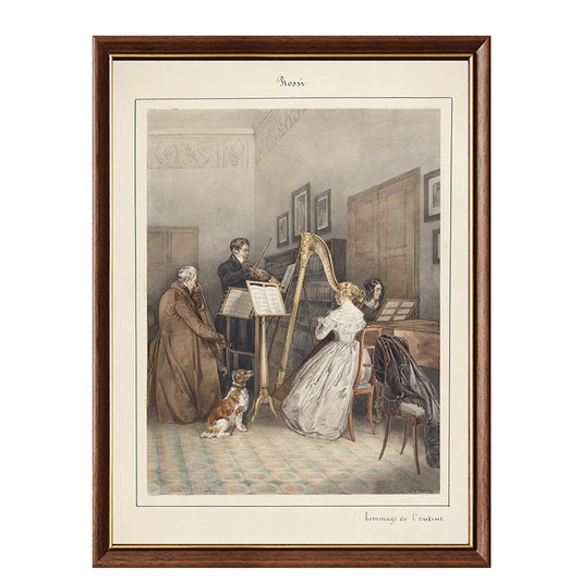 Klassische Musik-Themen gerahmter Kunstdruck