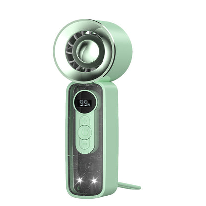 Unisex Tragbarer Mini-Dual-Ventilator mit LED-Anzeige und USB-Aufladung Brehn