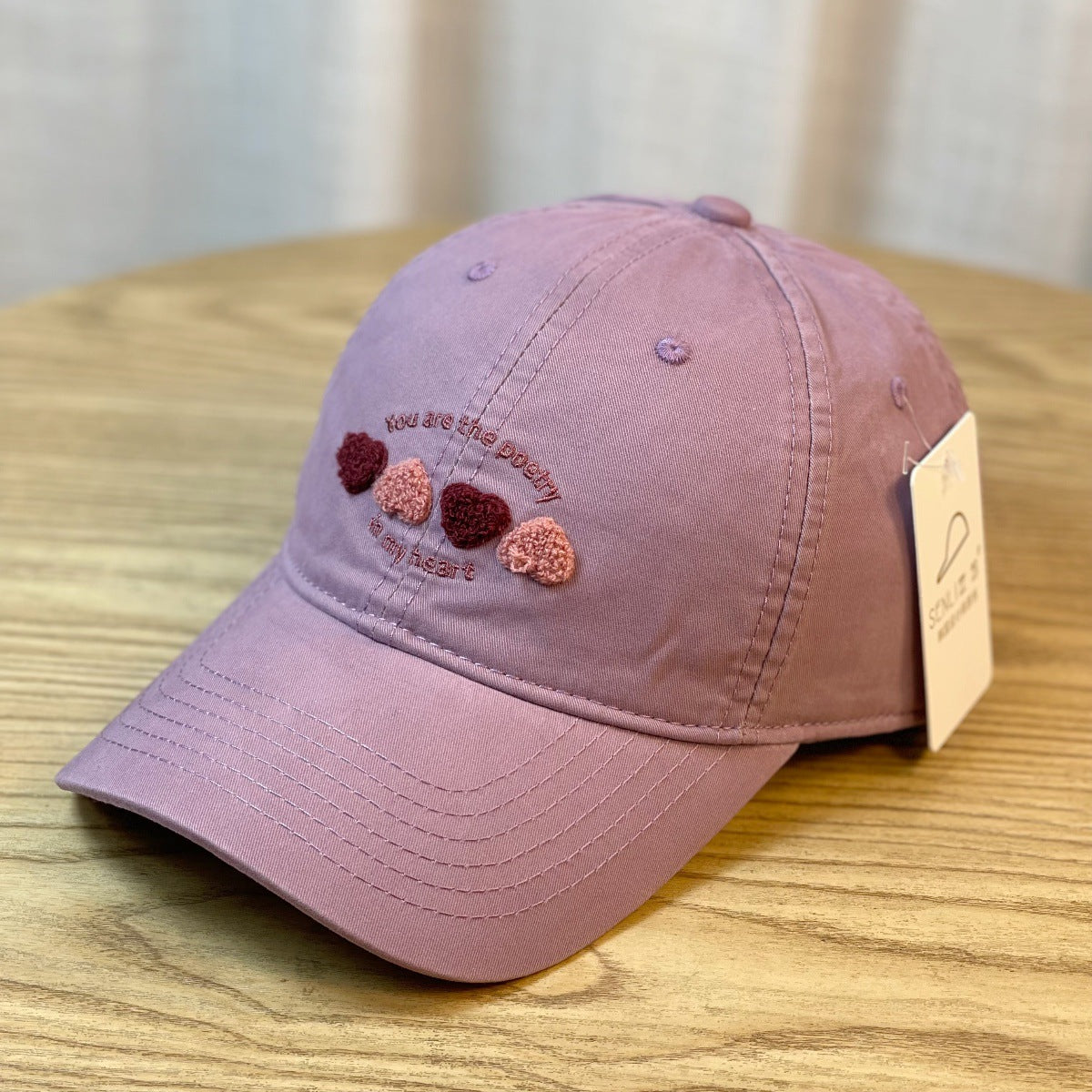 Damen bestickte Herzmotiv Baseballkappe Brehn