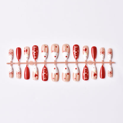 Kreatives Cherry-Design Press-On Nagelset Brehn