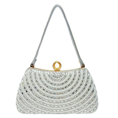 Dekorative mit Kristallen besetzte abendliche Handtasche