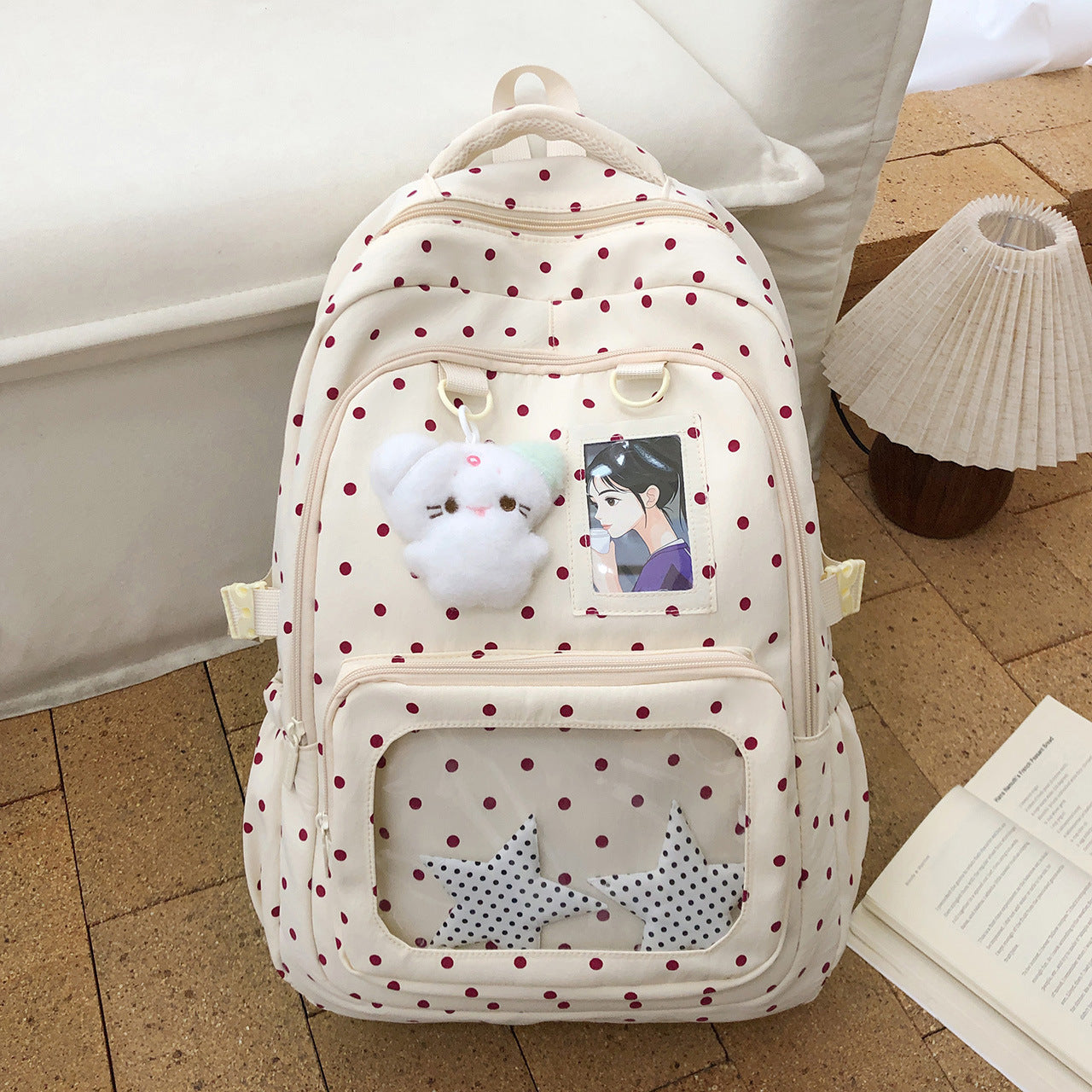Niedlicher gepunkteter stilvoller Rucksack