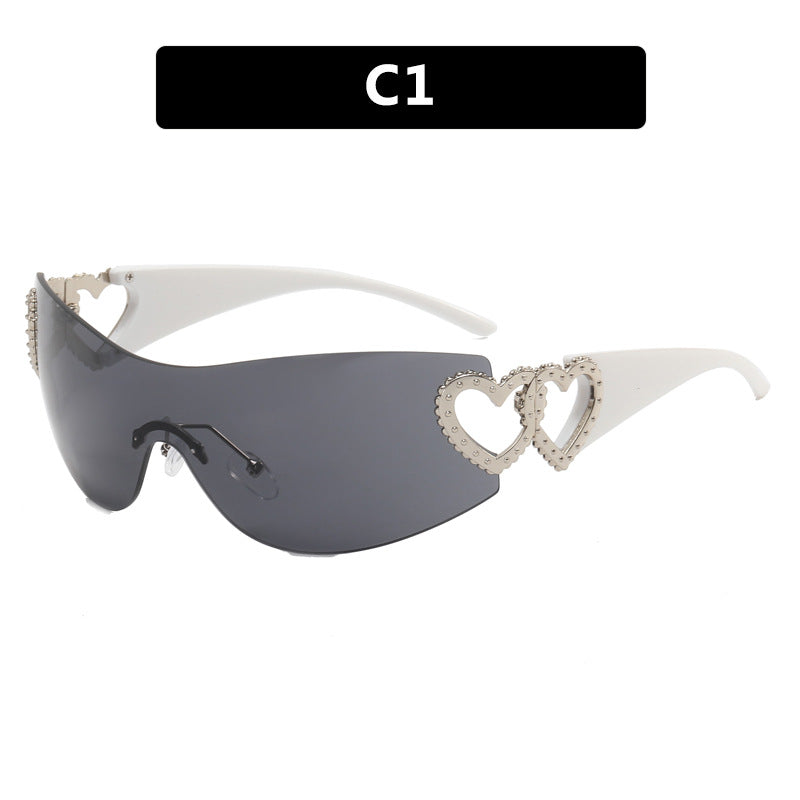 Damen Fashion-Sonnenbrille mit Herz-Applikationen Brehn