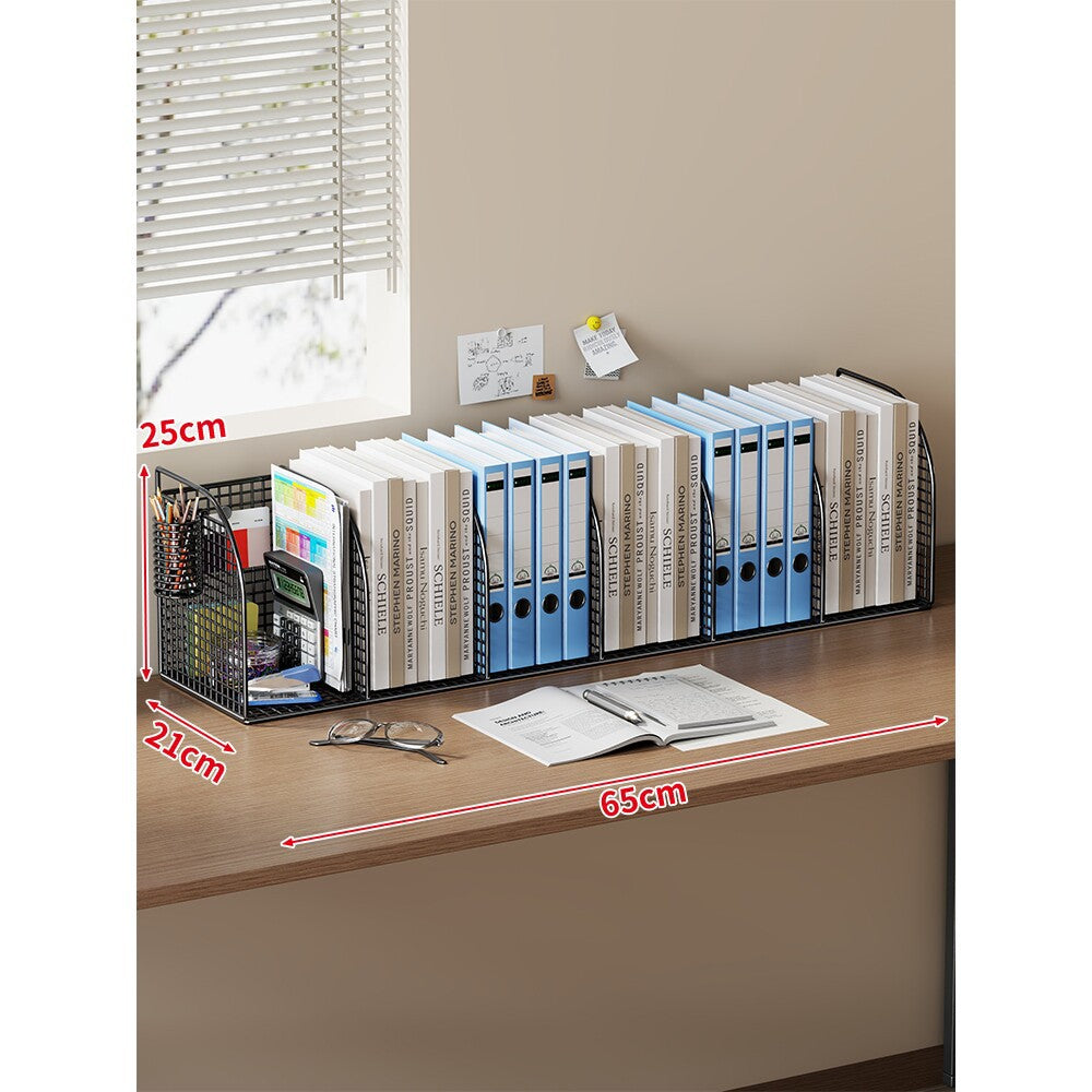 Mesh Desktop Multi-Compartment Datei- und Schreibwarenorganisator mit Stiftbecher
