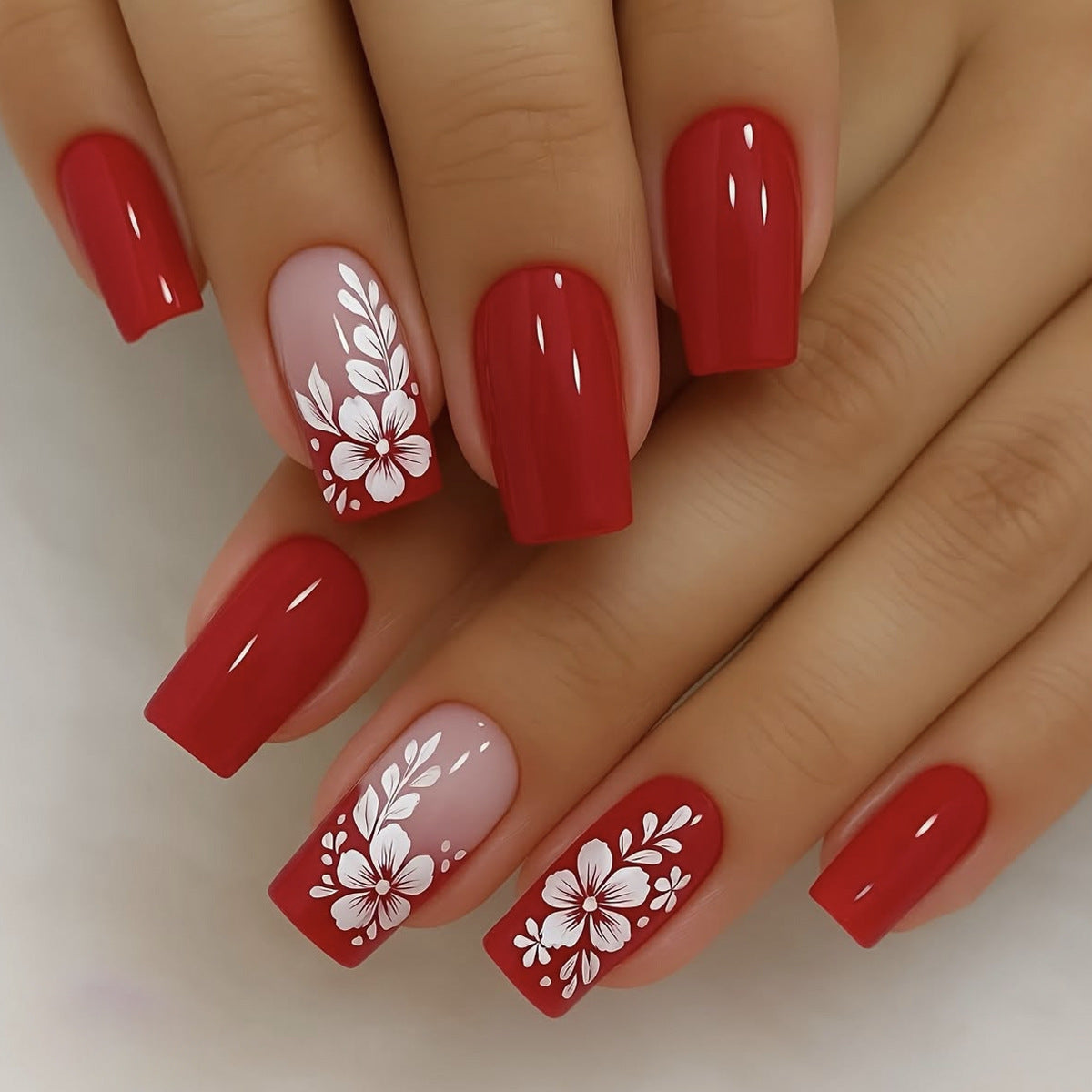 Elegante florale 3D-Acryl-Nagelkunstverlängerungen Brehn