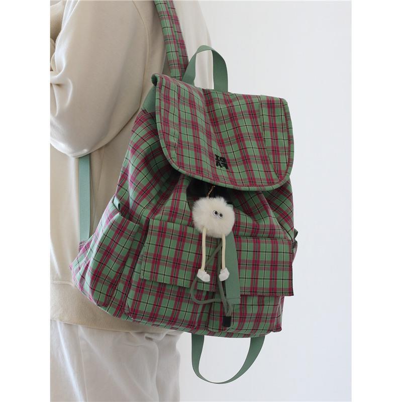 Stylischer Kariert-Muster-Rucksack