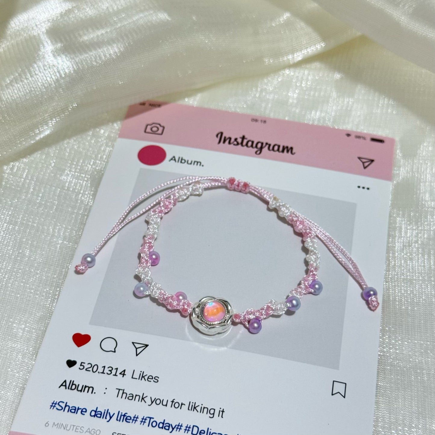 Verstellbares Floral Charm Armband Brehn