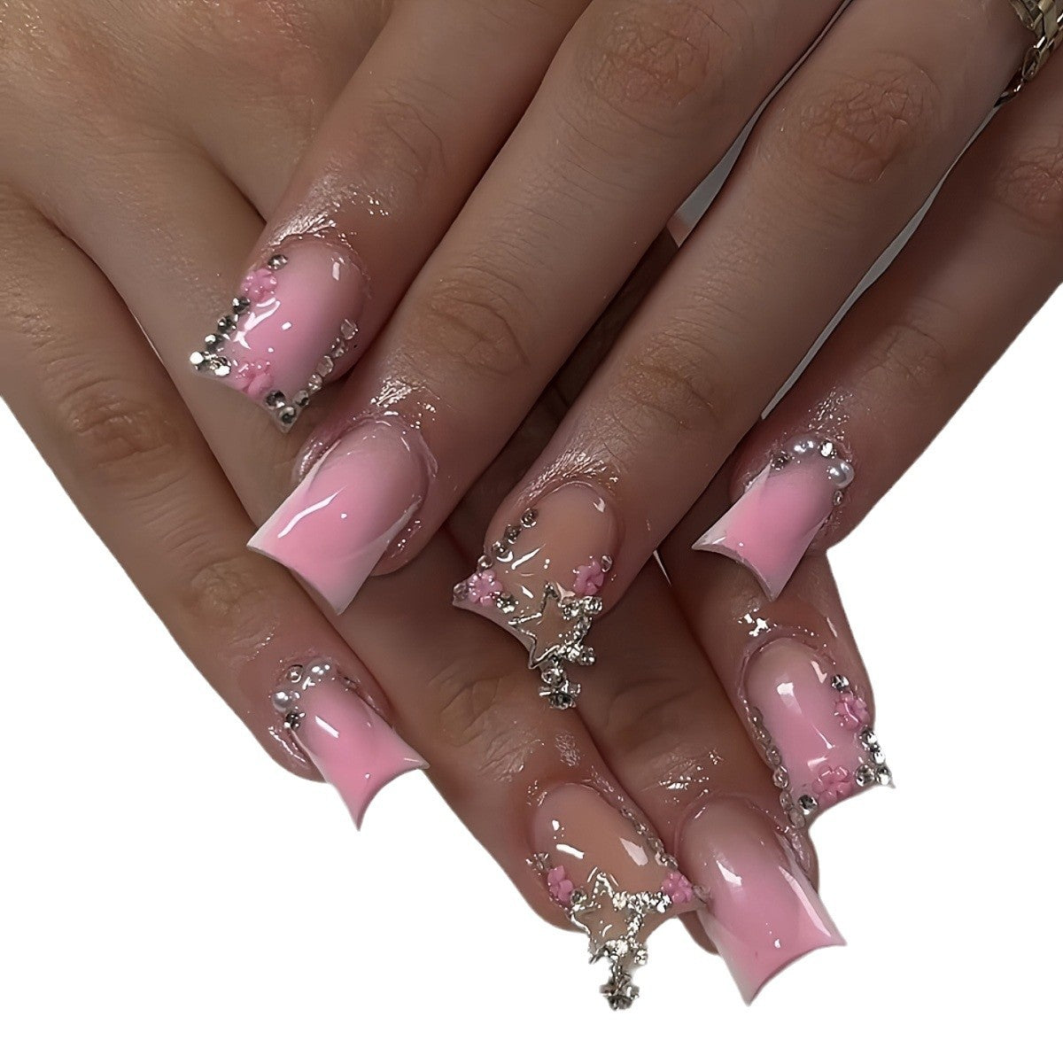 Glamouröse 3D Press-On Nagelset mit Sterneffekten Brehn