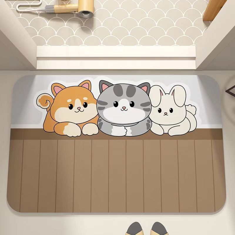 Niedliche Katzen-Themen-Badematte Brehn