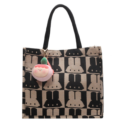 Süße Kaninchen Druck Leinwand Tasche