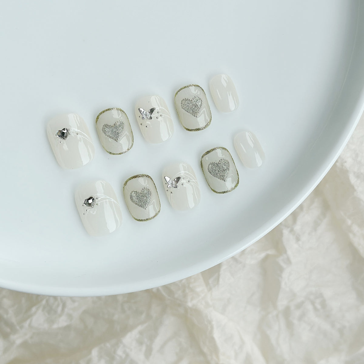 Schmetterlings-verzierte Press-On Nagelset