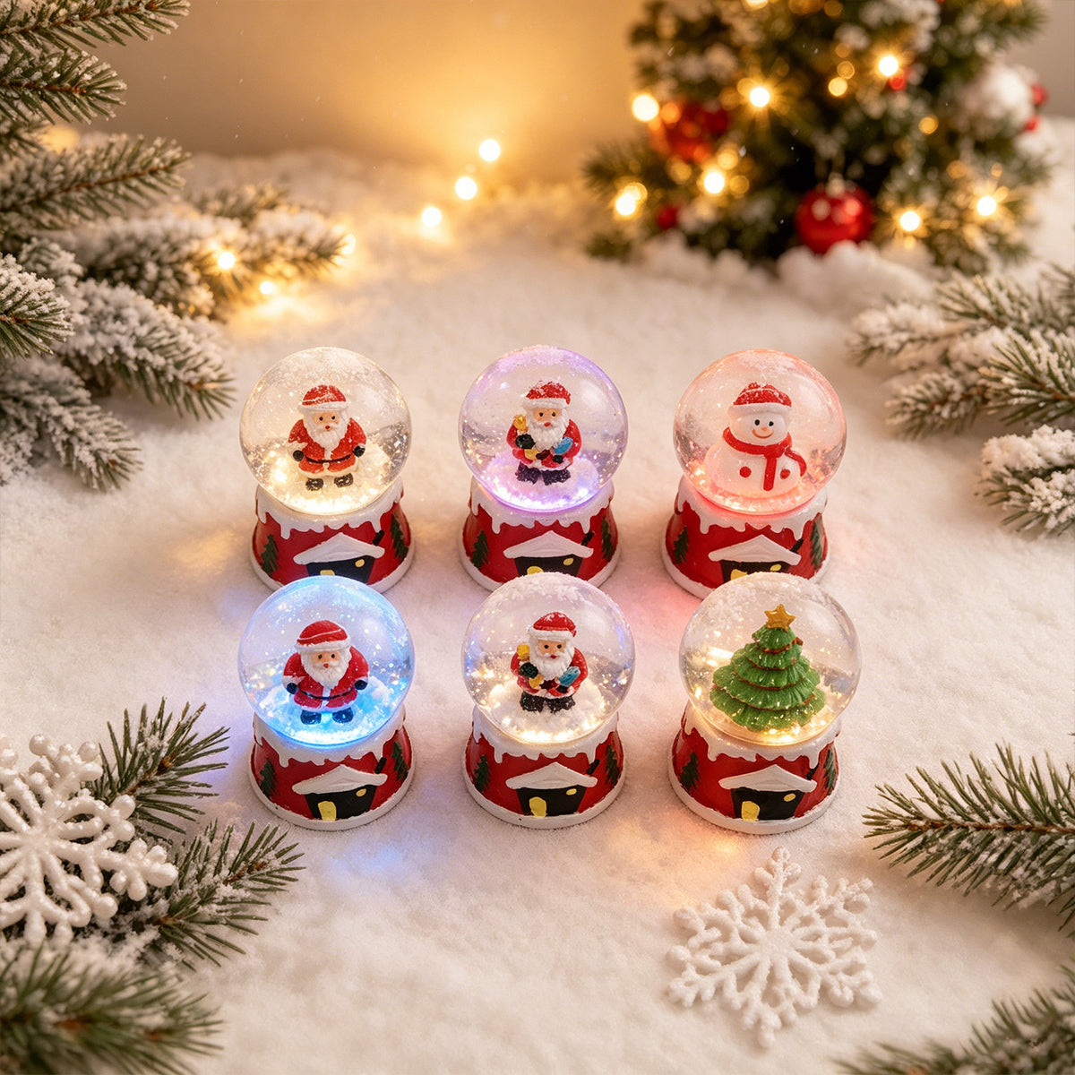 Zauberhafte Weihnachts-Schneekugel Figuren Brehn