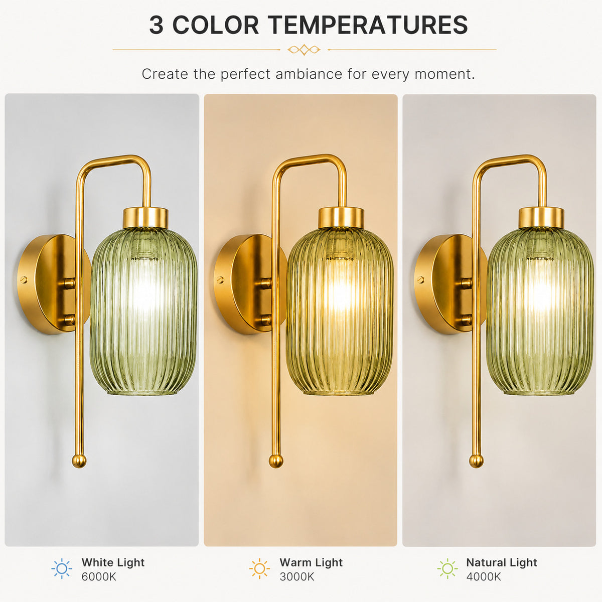 Elegante Glaswandlampe mit verstellbarer Beleuchtung