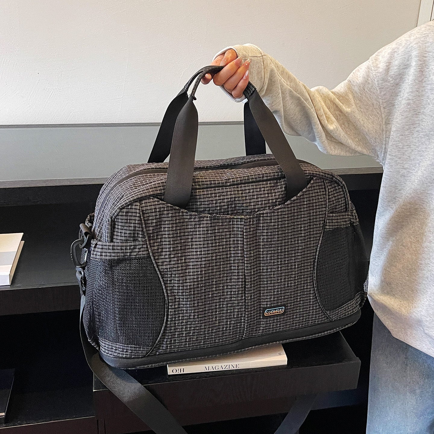 Texturiertes Sport-Duffle-Brehn