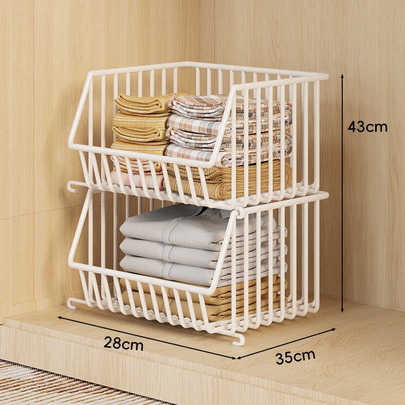 Drei-Tier Stapelbarer Draht Kleiderschrank Korb Organizer