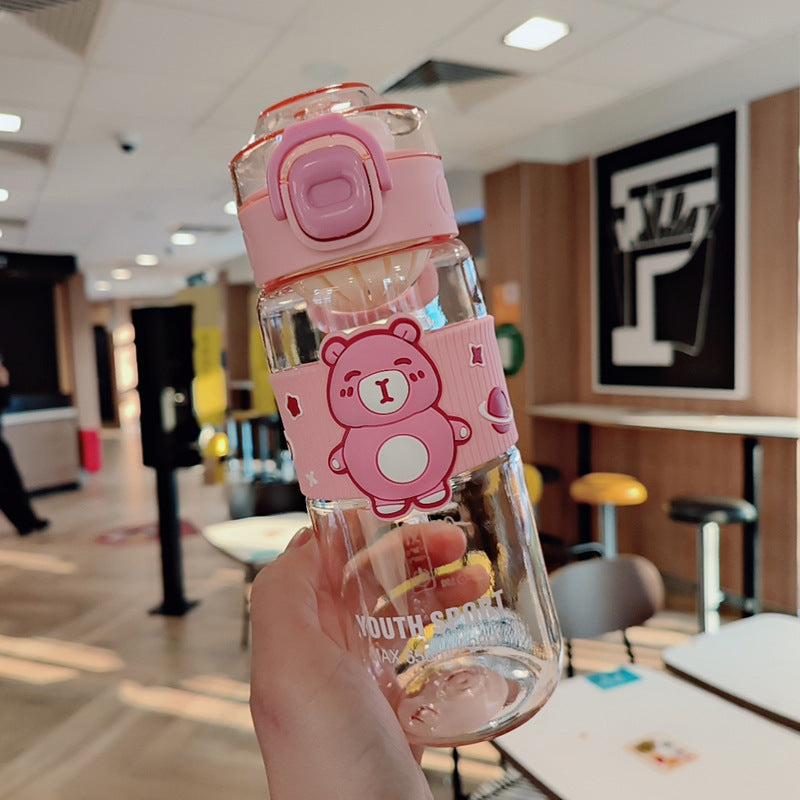 Damen Verspielte Wasserflasche mit Gummihandgriff Brehn