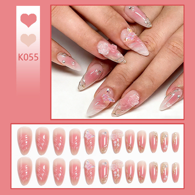 Kunstnagelset mit eleganten blühenden 3D-Verzierungen Brehn 1788236934
