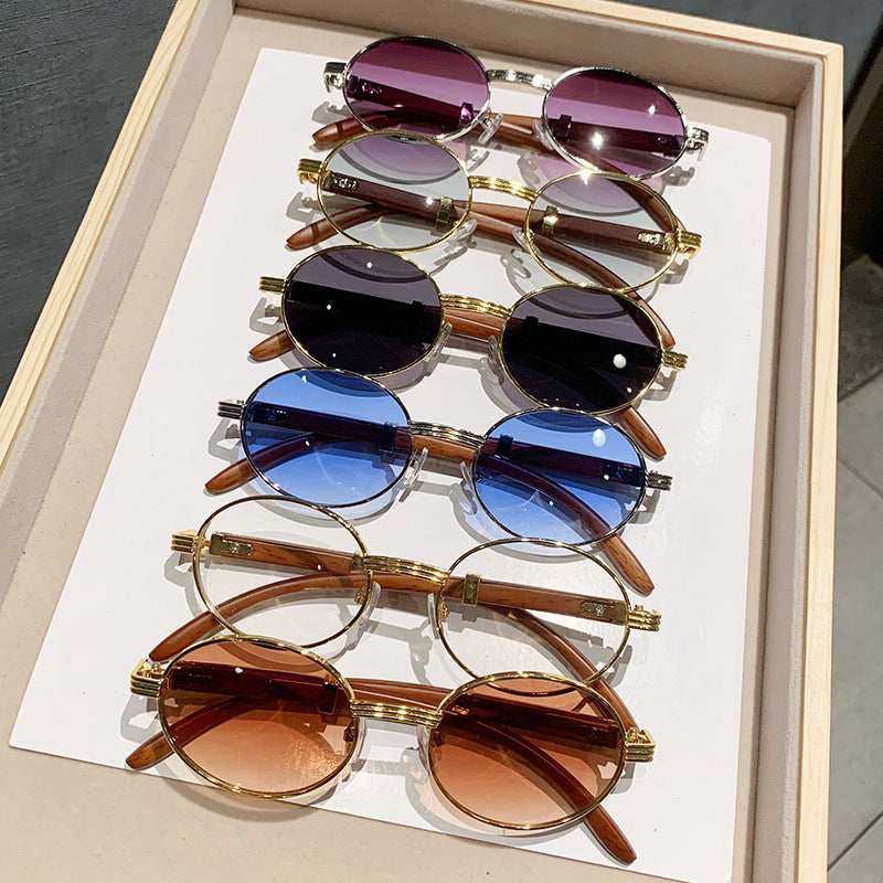 Damen Vintage-Style Sonnenbrille mit Holz-Innengestell Brehn