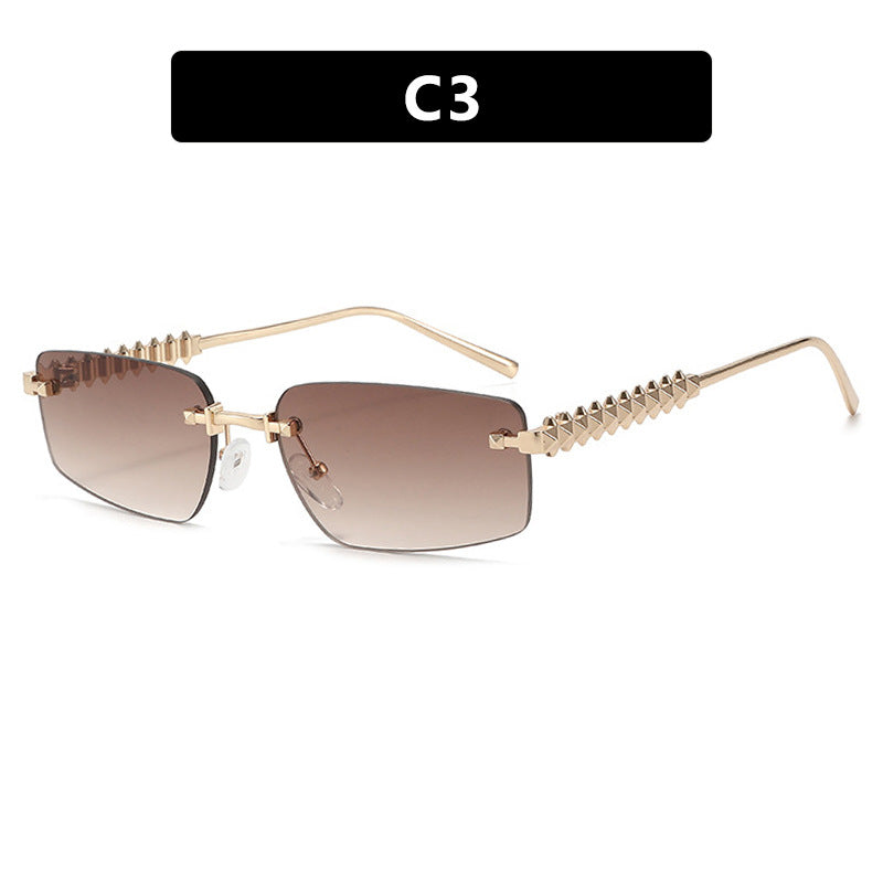 Damen quadratische Sonnenbrille mit filigranem Rahmen und luxuriösen Akzenten Brehn