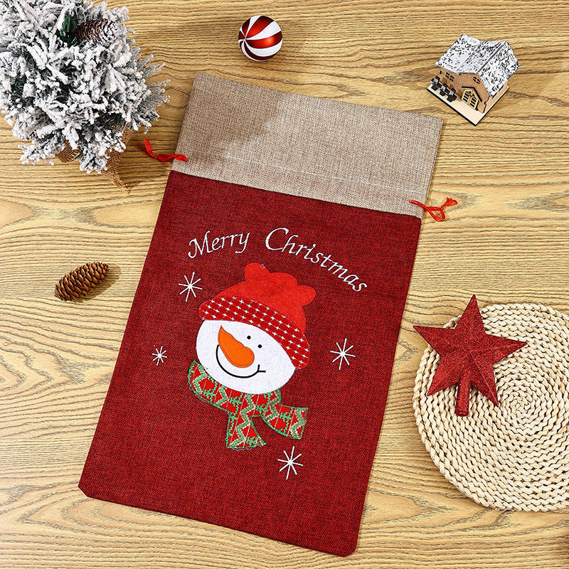Festlicher Weihnachtsgeschenkesack mit Schneemann-Motiv Brehn