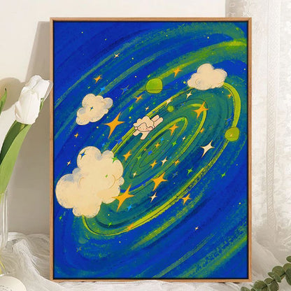 Phantasievolles kosmisches Landschafts-Canvas-Kunstwerk Brehn