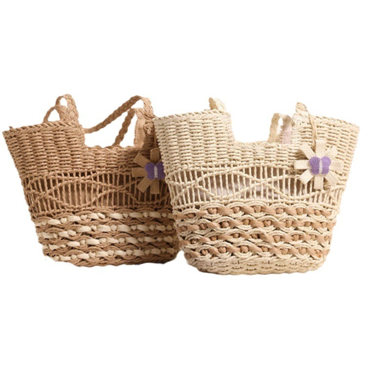 Damen Korbtasche mit floralem Dekor Brehn