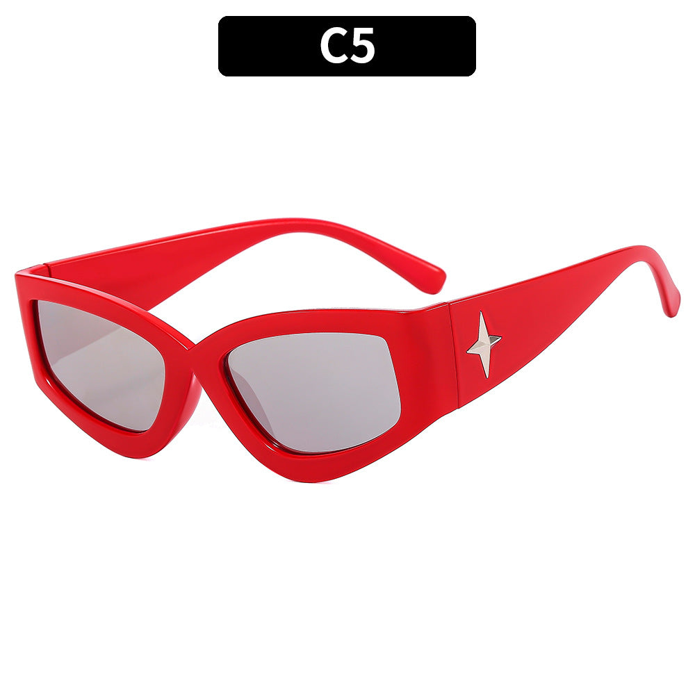 Schicke Cat-Eye-Sonnenbrillen mit elegantem Sternenmotiv