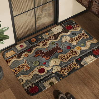 Spaßiger und bunter Patchwork-Teppich Brehn