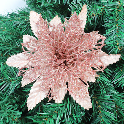 Glitzerndes Feiertags-Blumenakzent-Ornament Brehn