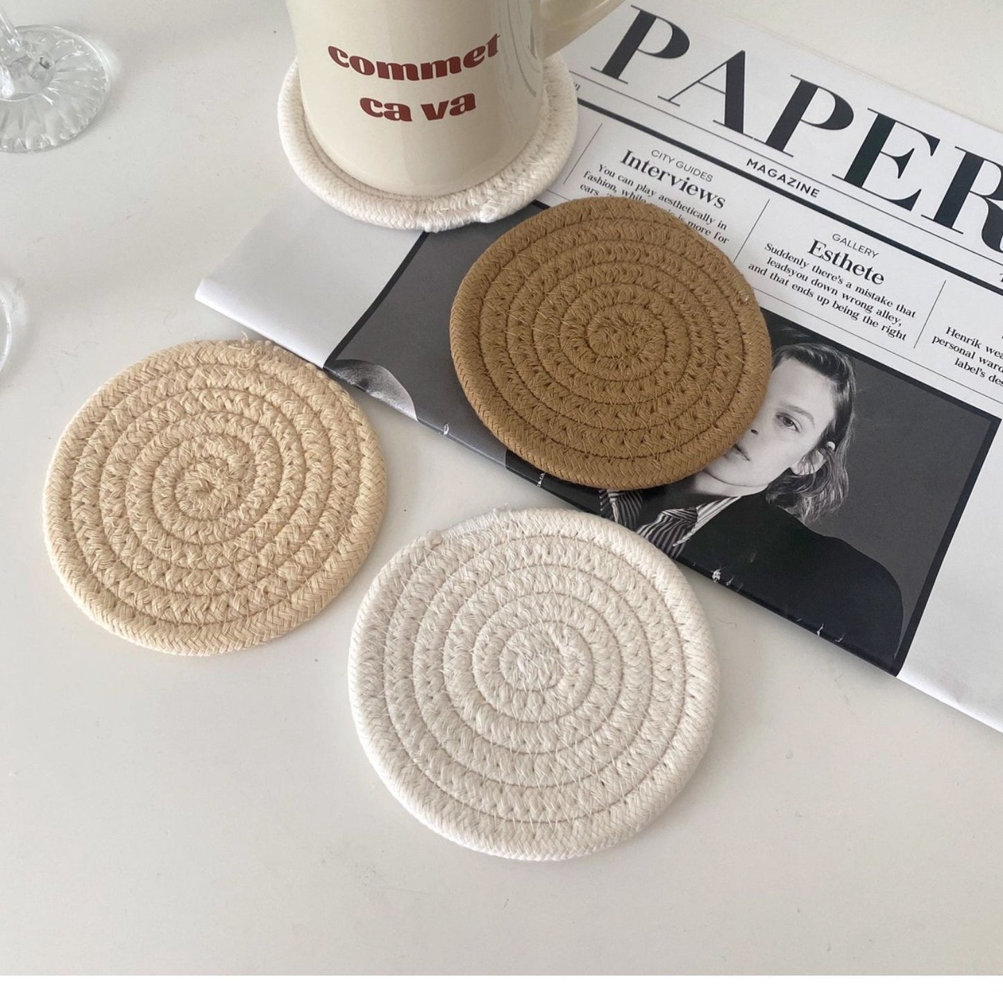 Damen Runde Platzdeckchen aus hochwertigem Naturmaterial Brehn