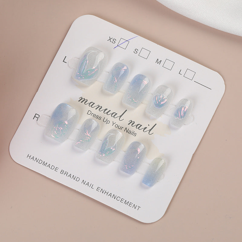 Handgefertigtes Dekoratives Press-On Nagelset Brehn