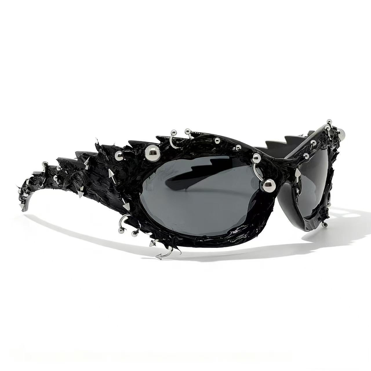 Damen extravagante Designer-Sonnenbrille mit auffälligem Schmuckrahmen Brehn