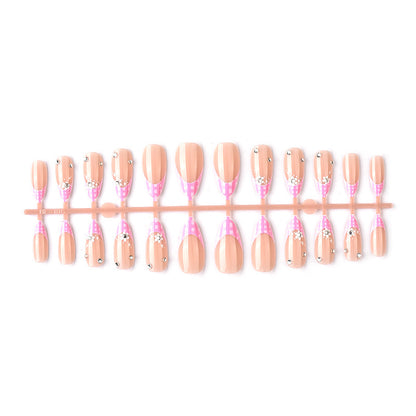 Künstlerisches Floral Französisch Press-On Nagelset Brehn