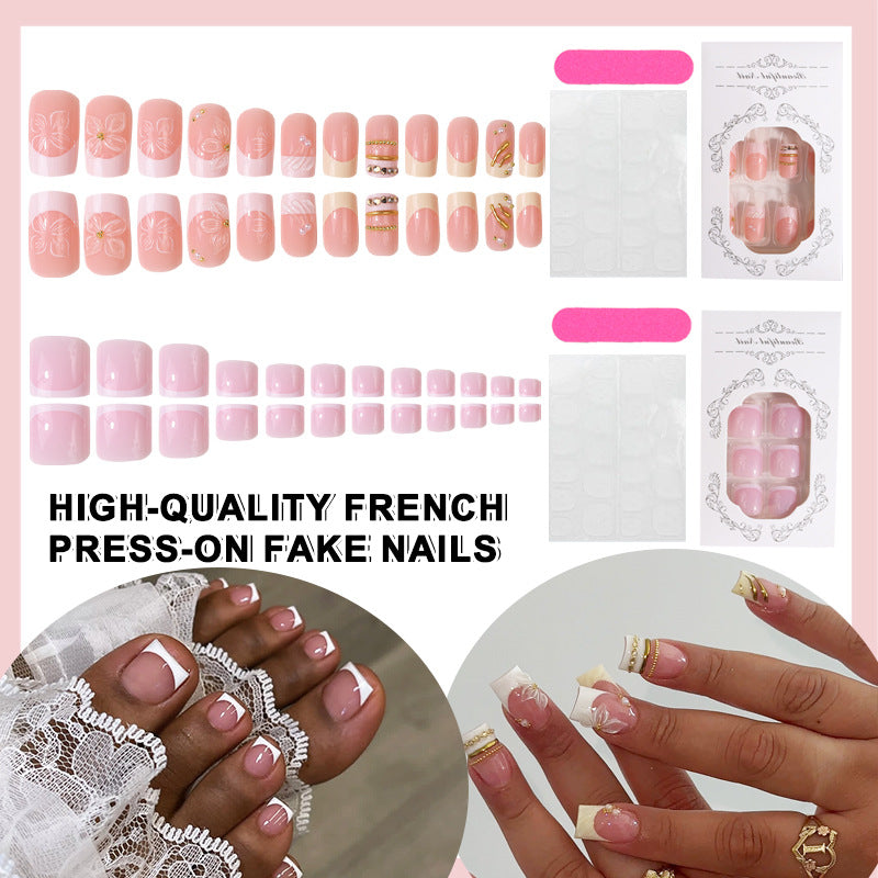 Premium French-Style Press-On Nail Set Brehn