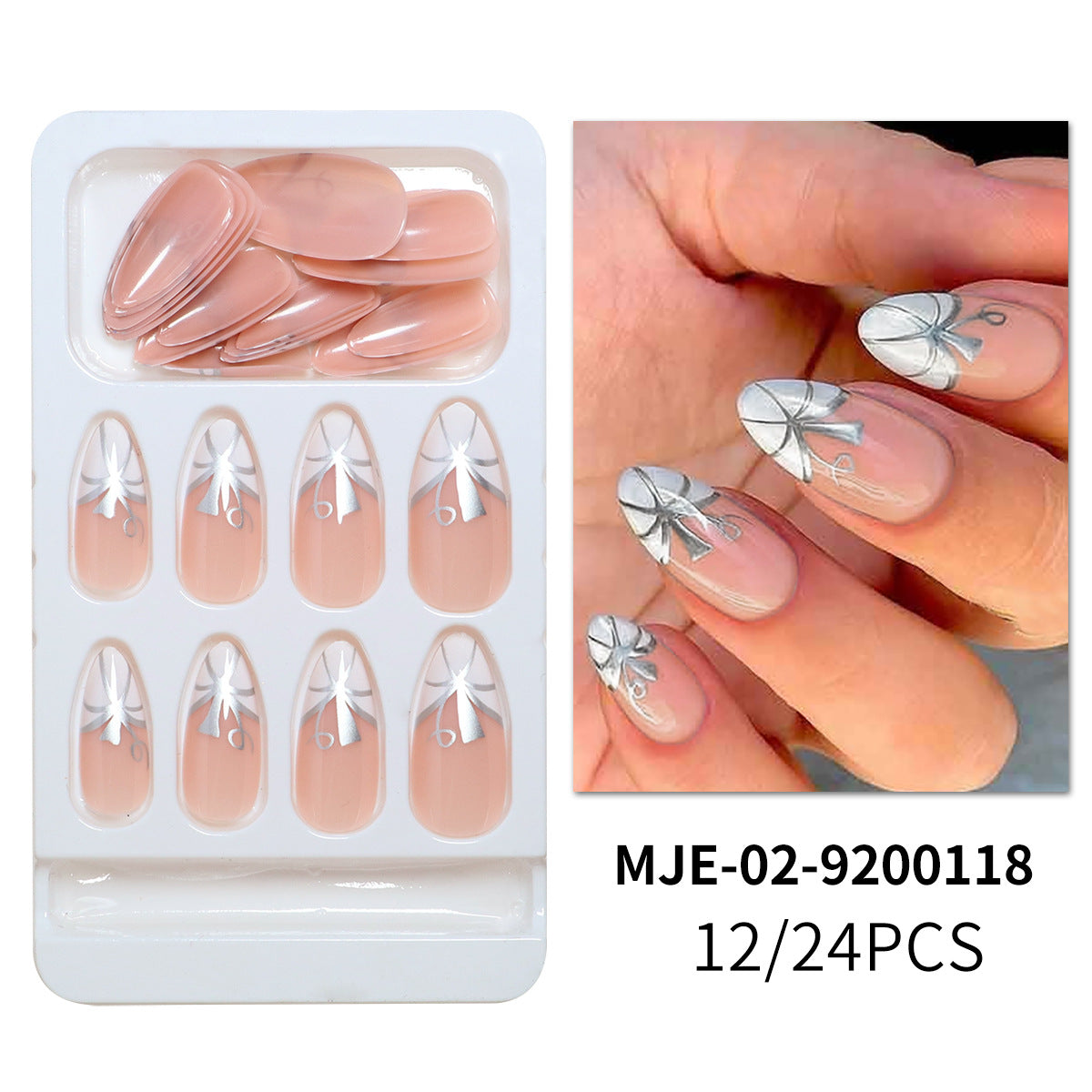 Künstlerisches Abstract Press-On Nagelset Brehn