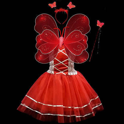 Mädchen Glänzende Tüll Prinzessinnenkleid