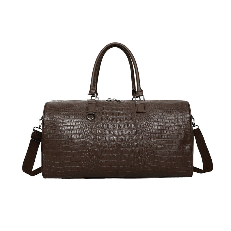 Elegante Reisetasche Aus Robustem Kunstleder mit Krokomuster Brehn