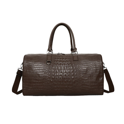 Elegante Reisetasche Aus Robustem Kunstleder mit Krokomuster Brehn