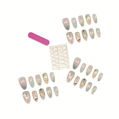 Verspieltes Tier-Themen Press-On Nagelkunst Set