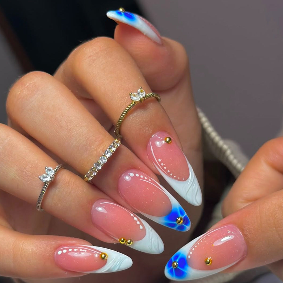 Glamouröse Künstlerische Stiletto Press-On Nägel Brehn