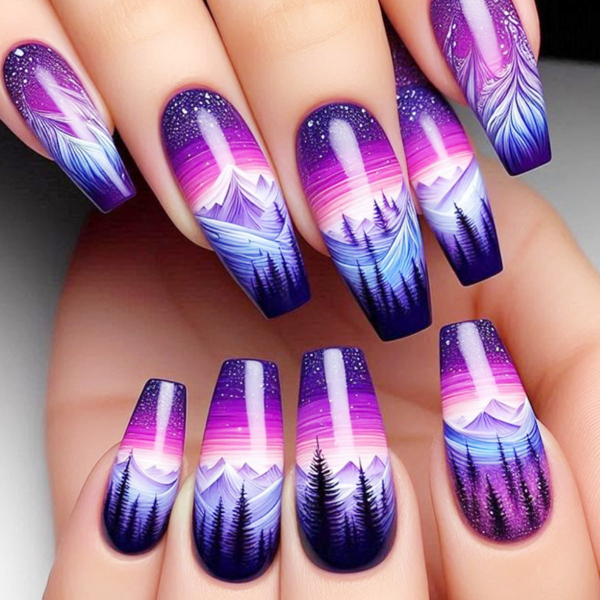 Künstlerisches Farbverlauf-Nail-Art-Design Brehn