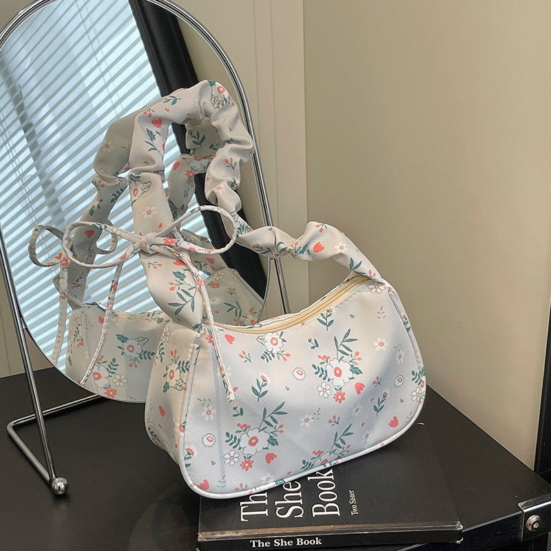 Blumenmuster Schultertasche