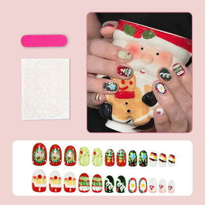 Kunstnagelset mit festlichen Schneemännern und Weihnachtsmotiven Brehn