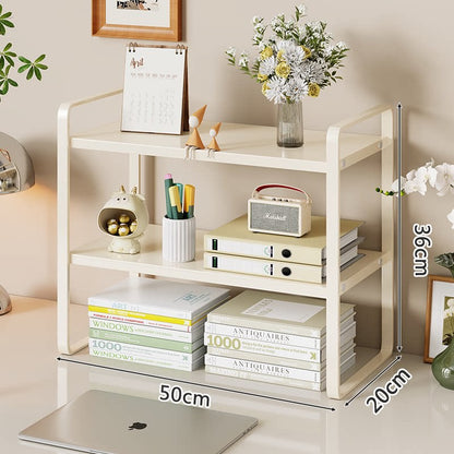 Kompakte Zwei-Ebenen Metall Schreibtisch Organizer Regal
