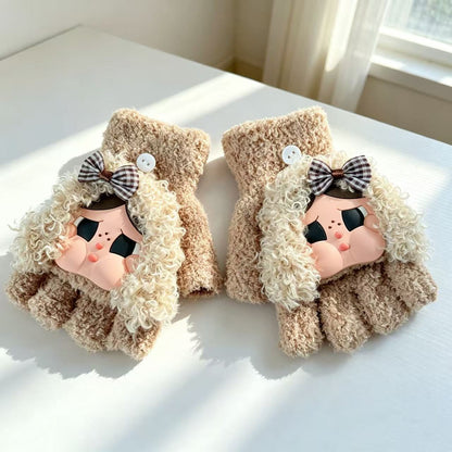 Niedliche Cartoon-Charakter-Fingerlosen Handschuhe Brehn