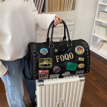 Stylische Patchwork Wochenend-Duffle Bag Brehn
