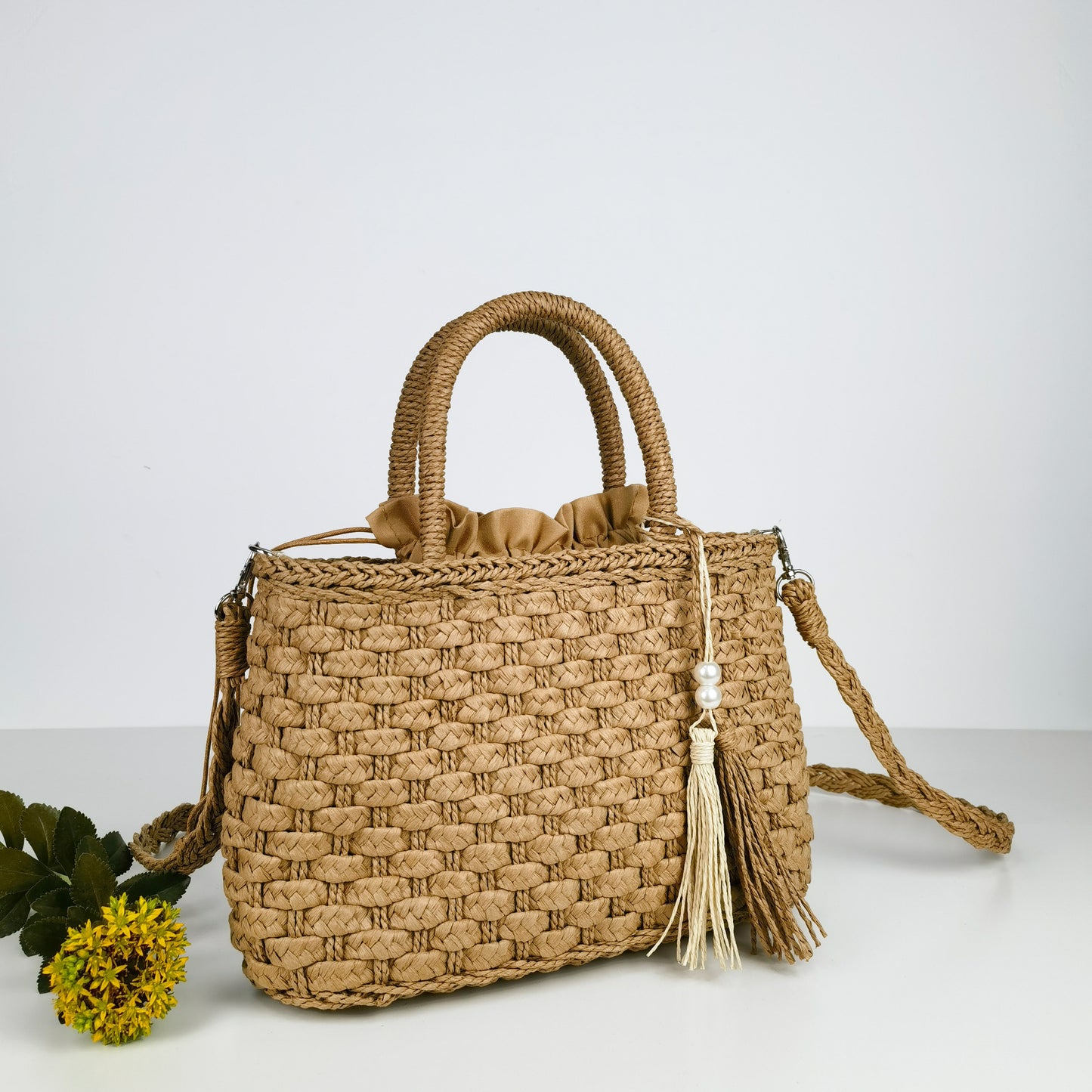 Woven Handtasche mit Kordelzug Brehn