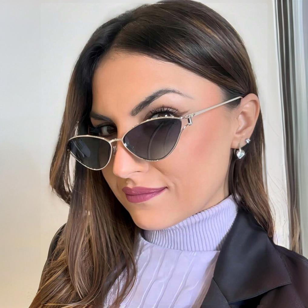 Damen Cat-Eye Sonnenbrille mit elegantem Metallrahmen und UV-Schutz Brehn